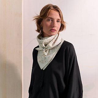 Please Hold The Line scarf 90 - White | Hermès USA